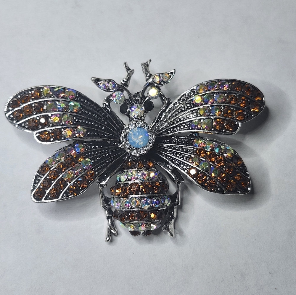 Betsey Johnson Bumblebee Rhinestone Pin Pendant Combo